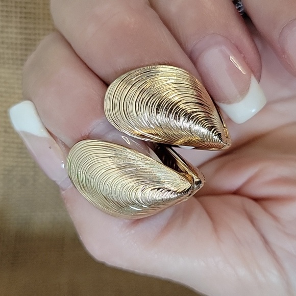 MEDITERRANEAN MUSSEL CLAMSHELL HINGED EARRINGS - Picture 5 of 8